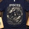 Pisces Zodiac Shirt, Gothic Astrology Tee | Dark Academia Horoscope T-Shirt, Celestial Pisces Apparel, Pisces Gift for Women Men
