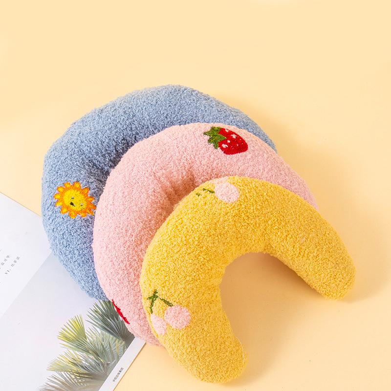 1PC Little Pillow for Cats, Ultra Soft Fluffy Pet Calming Toy Half Donut Cuddler for Joint Relief Sleeping Improve