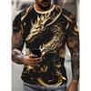 Sommer Herren Freizeit Mode Tier 3D Gedrucktes T-Shirt Locker Atmungsaktiv Übergröße Freizeit Sport Vielseitig Rundhals Kurzarm T-Shirt