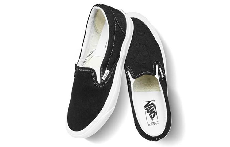 Vans Vault OG Classic Slip-On LX Canvas Black White Men's Sneakers