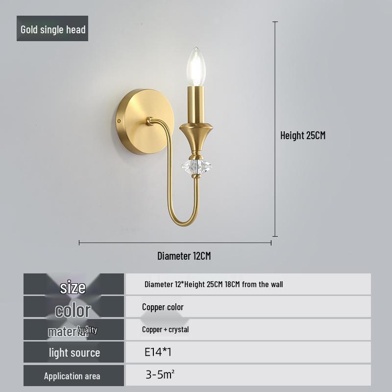 American Crystal Copper Chandelier - Elegant European Candle Style for Living, Dining, and Bedroom