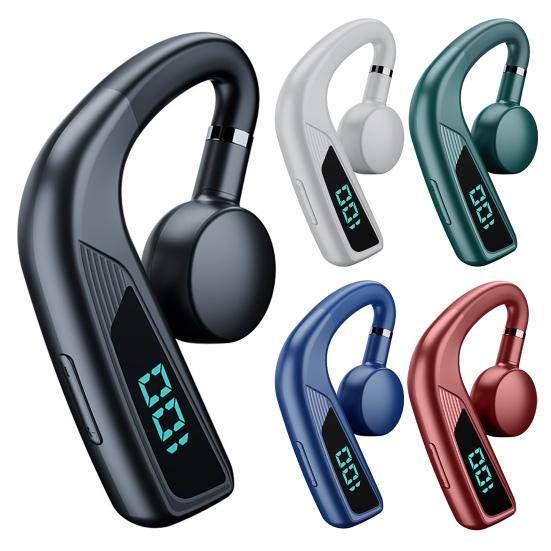 V18 Bluetooth-compatible Earphone Bone Conduction LED Ear Hook Digital Display Business Sports Wireless