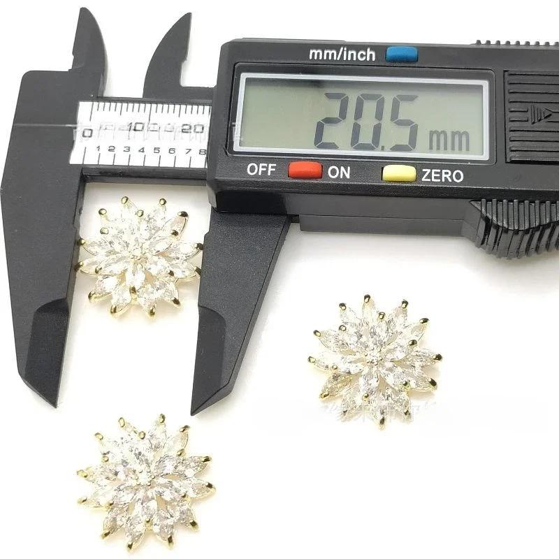 5pc Luxury Crystal Rhinestone Buttons Cubic Zirconia Button for Clothes Decorative CZ Sewing Buttons for Cashmere