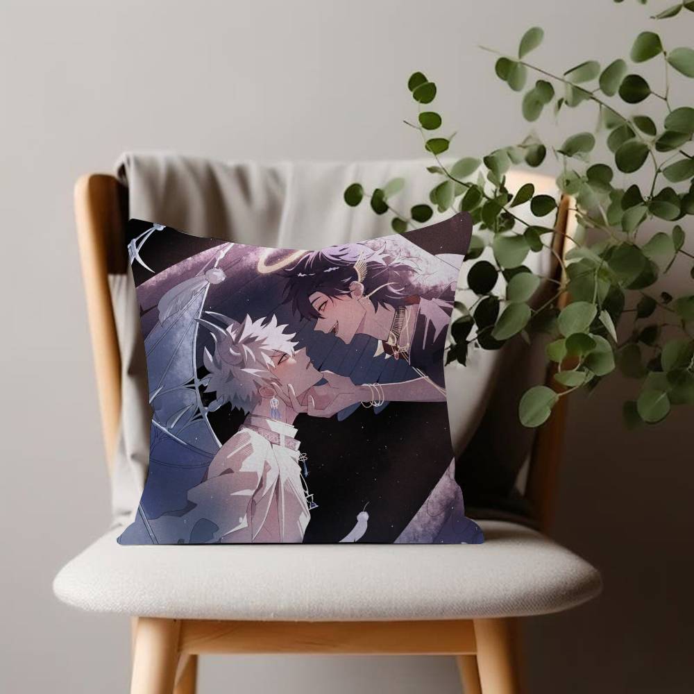 Suspense Anime Pillow Case Sofa Living Room Bedroom Doublesided Printing Link Click Square Cushion Nap Time Pillow Case