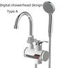 3000W Household Digital Display Electric Faucet Kitchen Hot and Cold Dual Purpose Heater Instant Heating Stainless Steel Faucet