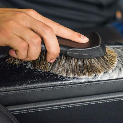 Soft Horsehair Leather Cleaning Brush Genuine Horsehair Detailing Brush Car Interior Detailing Tool for Car Cleaning and Washing