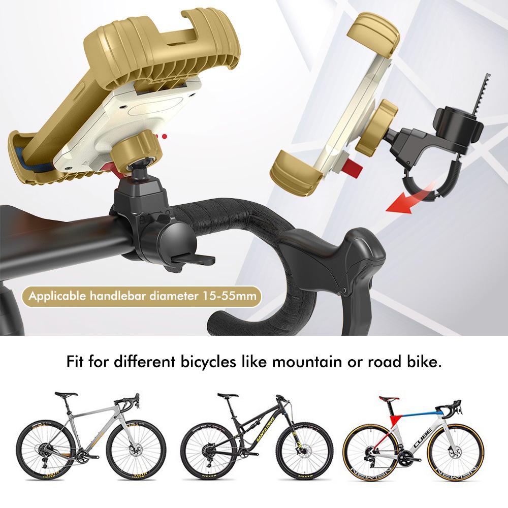 Mountain Bike Phone Holder, Anti-Shock 360° Rotation Bicycle Handlebar Mount for iPhone Samsung - Winter Cycling Essential Gift