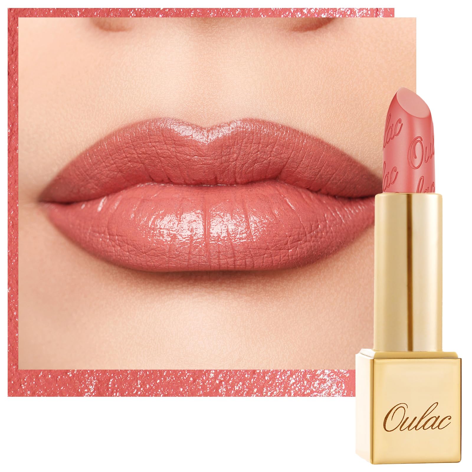 

OULAC Помада для губ Glow Metallic Shine Оранжевая, Коралловый цвет High Impact, Легкая, Мягкая и Ультраувлажняющая, Стойкая, Веганская и Без тестирования на животных,