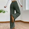 Women's Solid Color Fashion Plush Casual Pants Loose Plush Thermal Pants