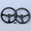 350mm 14inch Universal Drift Sport Suede Leather Steering Wheel Deep Dish JDM Black Edition Sim Racing Steering Wheel Car Parts