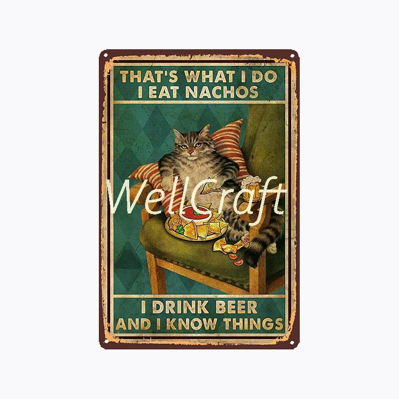 [ WellCraft ] 20*30cm You Are My Sunshine Cat Metal Poster Tin sign Vintage Wall Plaque Decor WX-62-1