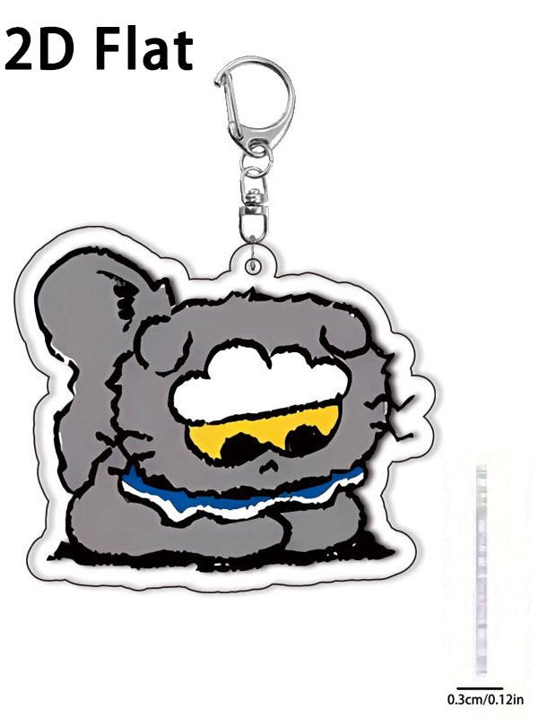 

5/1 cute cartoon themed 2D flat acrylic keychain, backpackandcar decoration, car keychain, keychain, perfect fan gift