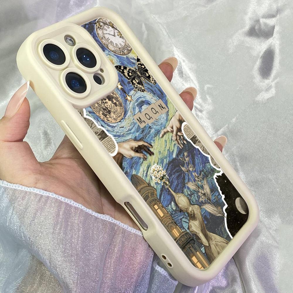 JT226 Earth Moon Aesthetic for iPhone 17 16 15 Pro Max Samsung S26 S25 Ultra A17 A16 A07 A56 Xiaomi 15T Redmi 15c 14C Soft TPU Case