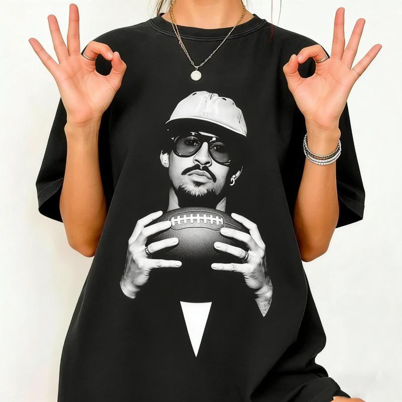 

New 2026 Bud Bonneys Super Bowlthemed Cotton Streetwear for Both Unisex and Women of High Quality and Stylish Design Summer S
