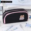 Cotton Linen Pencil Case Large Capacity Dopamine Style Students Cute