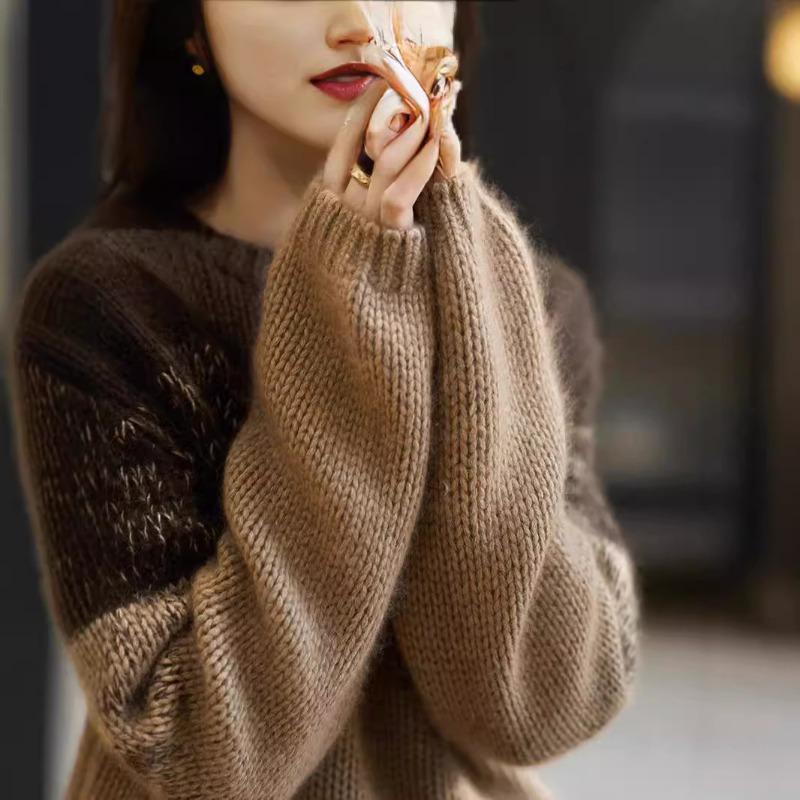 Autumn New High-end Loose Lazy Wind Sweater Women's Retro Knitted Sweater Wear Women's Top
