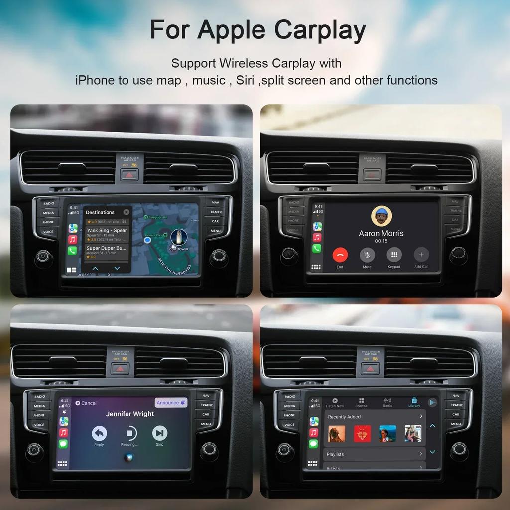 Bezdrátový adaptér CarPlay pro iPhone Bezdrátový adaptér do auta do auta, Apple Wireless Carplay Dongle, Online aktualizace Plug Play 5GHz WiFi