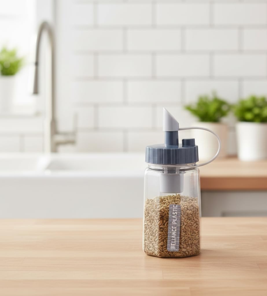 

Repoca Mukhwas Bottle, Clear Plastic with Smart Flip Cap, Easy Flow Design, Multipurpose Use for Kitchen and Table, 1pc