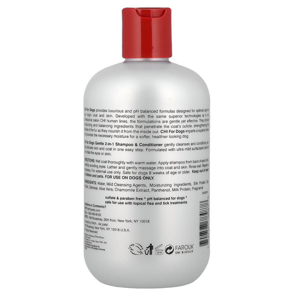 CHI for Dogs, 2-in-1 Shampoo & Conditioner, Gentle Formula, For Dogs, 473 ml (16 fl oz)