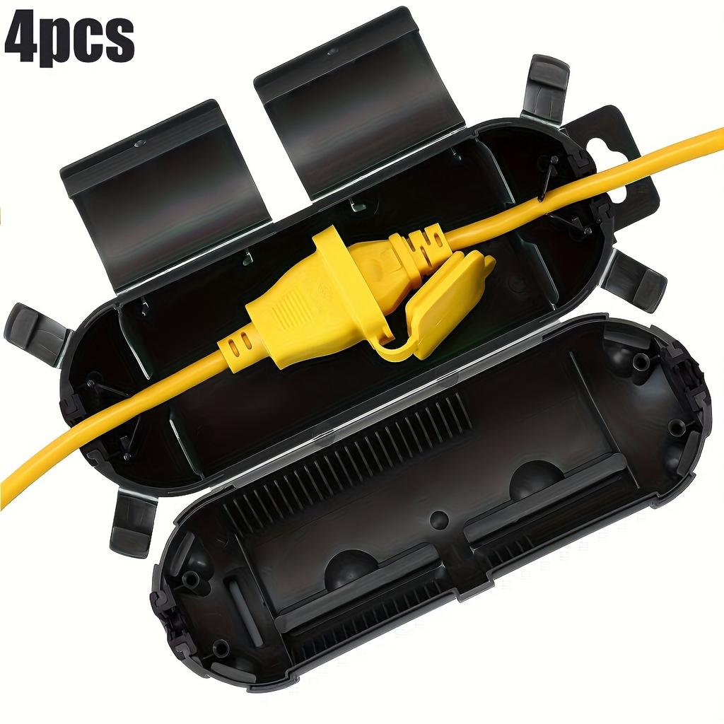 4pcs Outdoor Extension Cord Safety Cover Seal,Weatherproof Electrical Connection Box to Protect Outdoor Outlet Plug