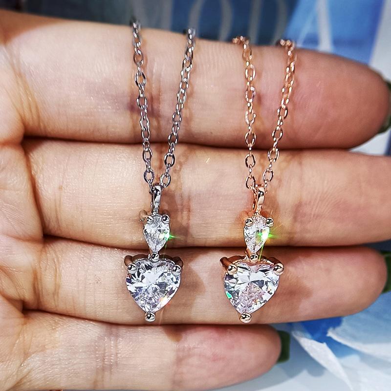 

European and American Love Necklace Rose Gold Clavicle Chain
