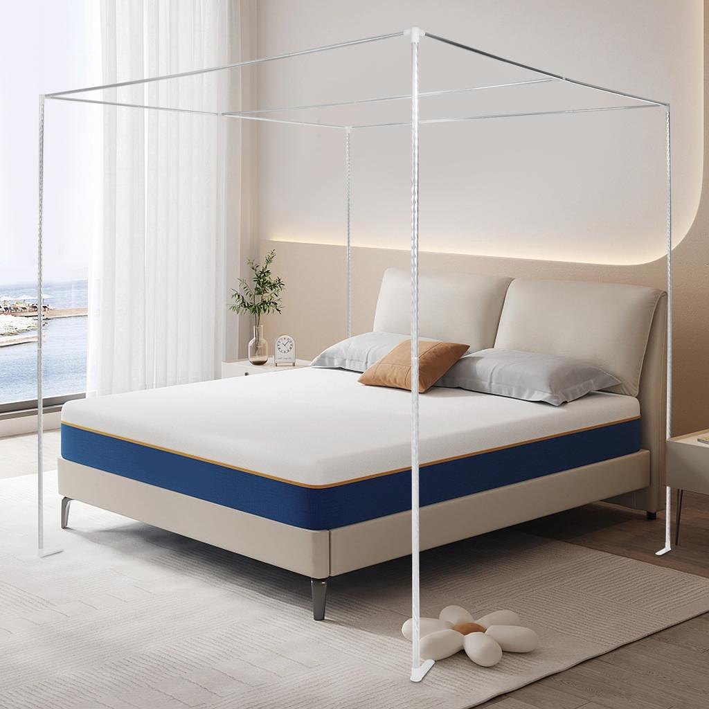 Support of Mosquito Net Canopy Bed Frame with Stainless Steel Poles and Bedroom Decor Bracket 2x2x2m