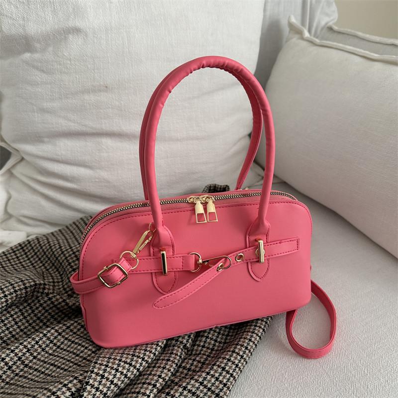 Autumn Vintage And Winter Solid Color Underarm Shoulder Bag For Use Daily