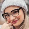 New Core Insert The Eyeglass Leg Cat Eye Ladies Frame Anti Blue Light Photochromic Prescription Farsightedness Reading Glasses