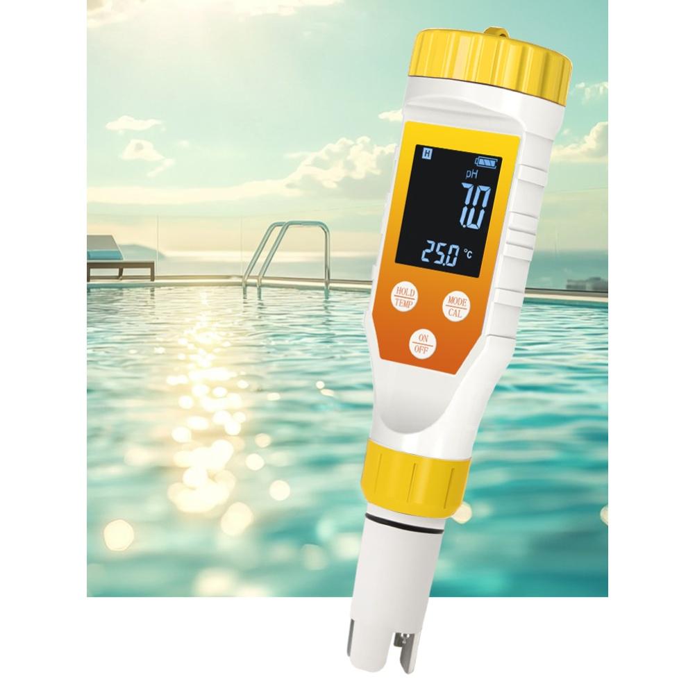 Hydrogen Water Tester 7in1 with Backlit Display for pH Salinity ORP and Temperature Measurement Portable Quality Monitor
