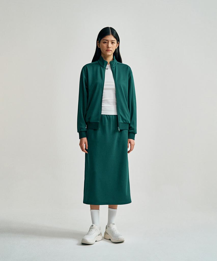 SERGIO TACCHINI W Tacchini Modern Track Midi Skirt (D.Green)