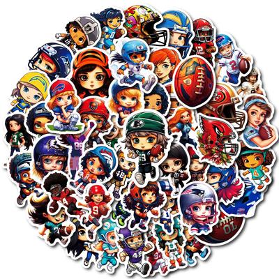 50 New Style Cute Rugby Player Graffiti Stickers Sunny Girl Stickers