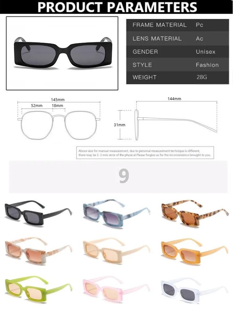 Vintage Black Small Square Sunglasses Women Rectangle Punk Sun Glasses Narrow Frame UV400 Eyewear Ladies Oculos