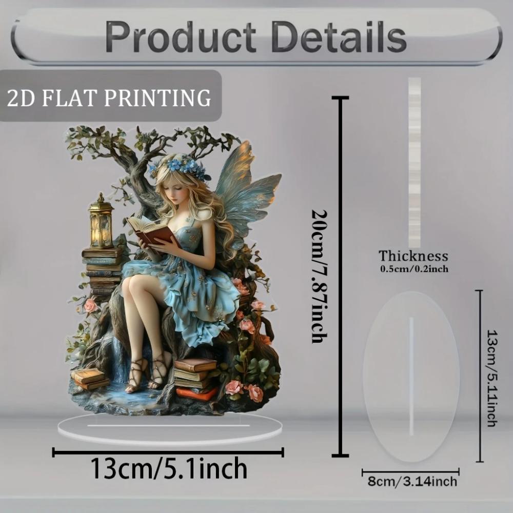Fairy Tale Angel Elf, 2D Flat Acrylic, Tabletop Decoration, Suitable for Living Room, Office, Gifts, Christmas, Halloween