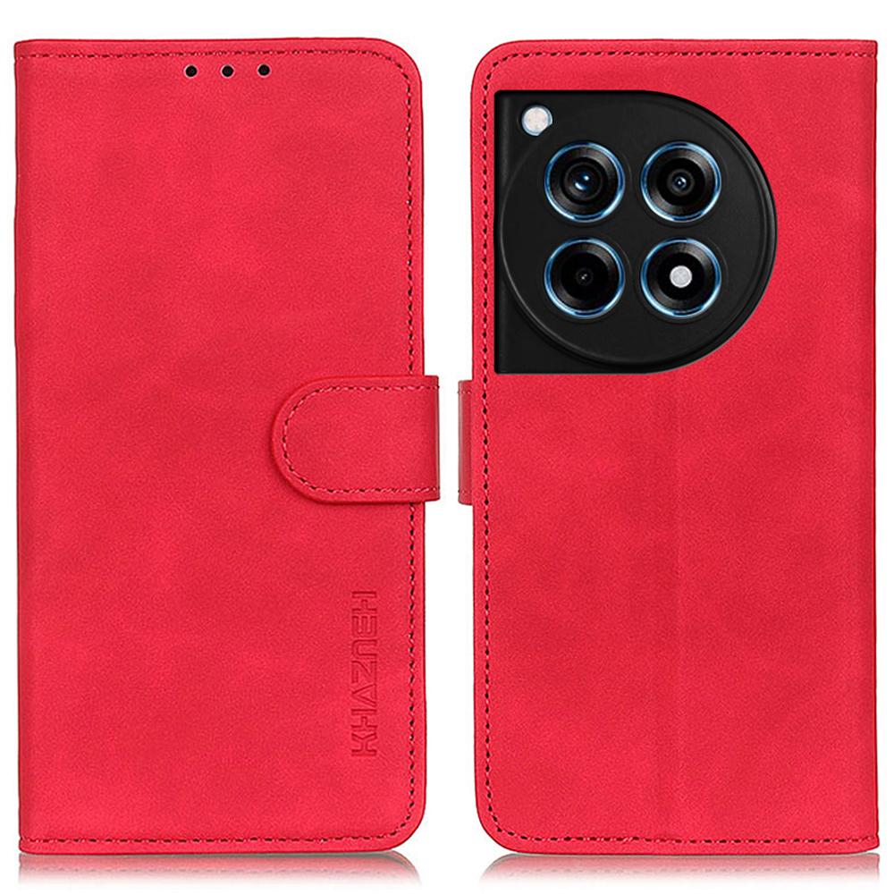 

KHAZNEH Чехол для OnePlus 12R 5G/Ace 3 5G Ретро PU кожа Кошелек Подставка Защитная крышка для телефона Red