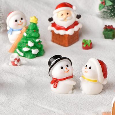 Sevimli Reçine Noel Süsleri Karikatür Noel Baba Kardan Adam Masaüstü Küçük Süsler Minyatür Figür Ofis Masaüstü Dekorasyonu