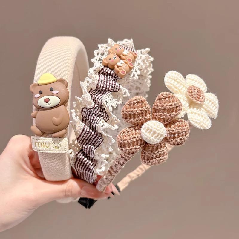 3 Pcs/Set Sweet Fashion Colors Flower Hairbands Headwears Children Cute Hair Hoop Headbands Kids Hair Accessories