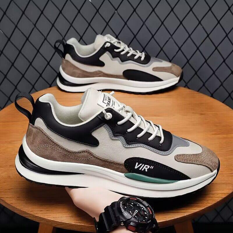 

Casual shoes men s spring and autumn new thick-soled heightening retro color matching trend men s shoes student breathable sports shoes 44