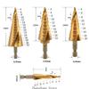 Spiralling Grooved Step Drill Bit High Speed Steel 4mm-12/20/32/22mm (5/32-5/4inch) 3XUF