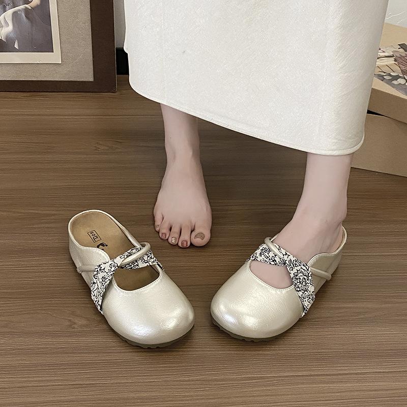 Retro round head gentle wind evening shoes versatile not tired feet increase height Mary Jane shoes shallow mouth ballet single shoes women