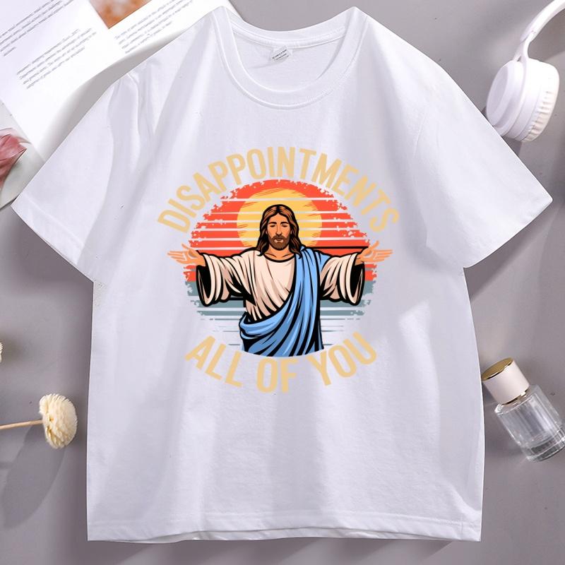 

Jesus DisappointUnisexts All of You Sarcastic T-Shirt Unisex Women Jesus Christ T Shirt Religion Tshirt Short Sleeve O Neck Tees Tops 4XL