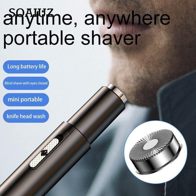 Mini Electric Nose Hair Trimmer Replaceable Cutter Head Shaver USB Rechargeable Waterproof Hair Remover Portable Razor for Men