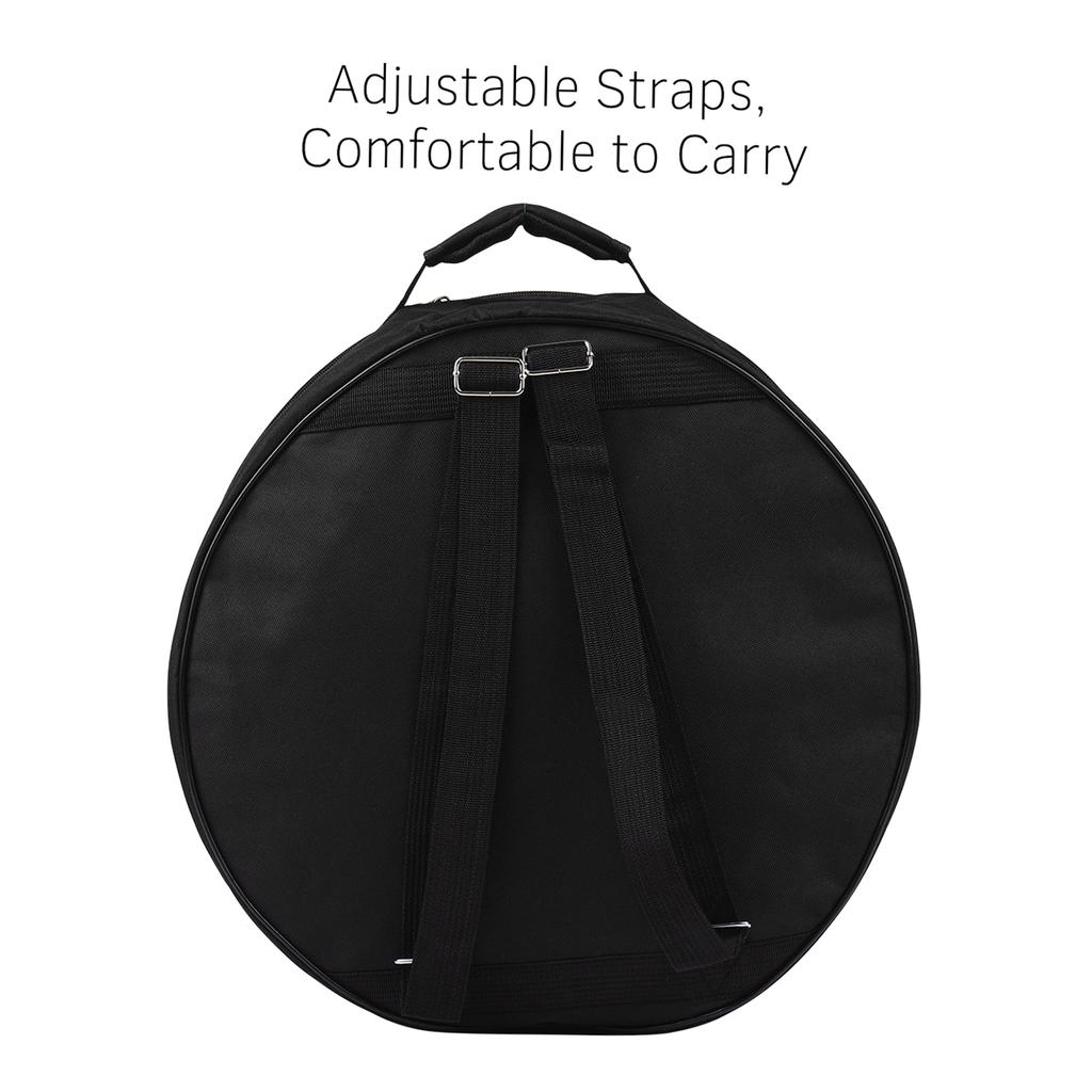 Compact Snare Drum Bag Backpack Case with Shoulder Strap Outside Pockets Musical Instrument Accessory Red