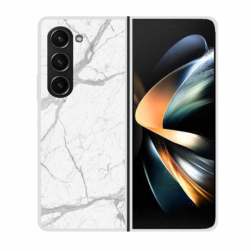 For Samsung Galaxy Z Fold 5 ZFold5 Cases Marble Transparent Shockproof Protection Hard Back Cover For Samsung Z Fold 5 5G Cases