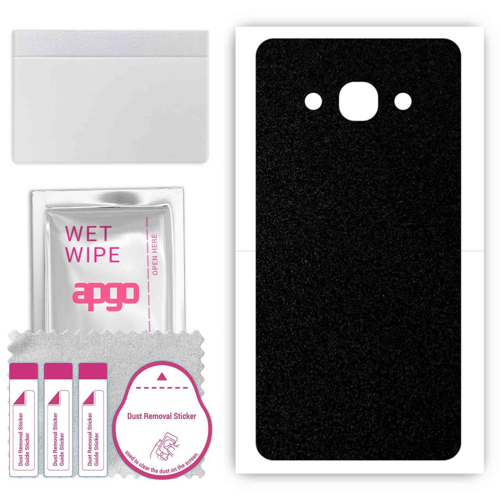 apgo Protective Skin Sticker for the back compatible with Samsung Galaxy J3 Pro, Wrap Film, Foil, Vinyl - Pattern Matte Black