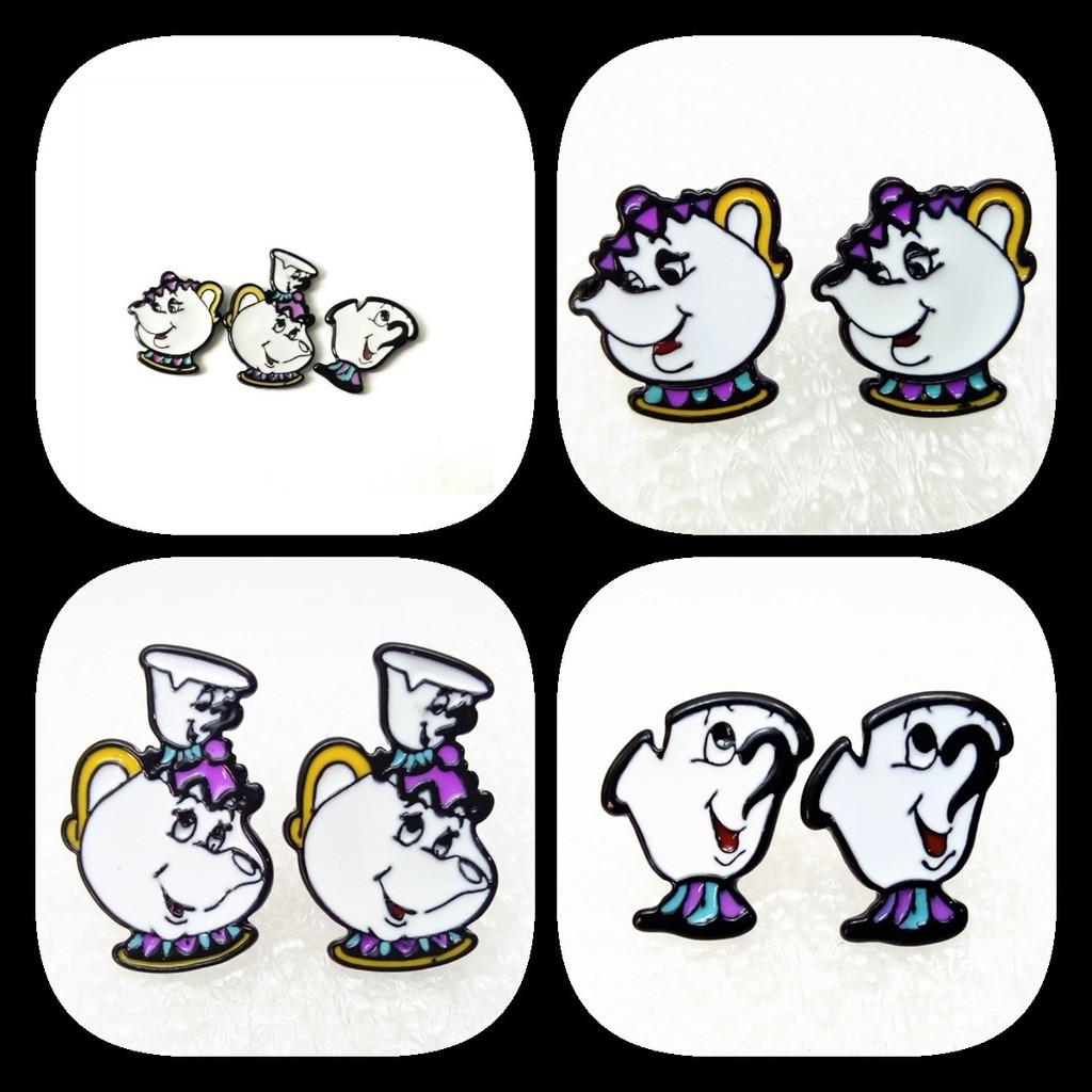 The Beauty And Beast Earrings Mrs Potter Teapot Girls Accessories Decorative