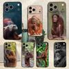 Red Funny Baboon Case For iPhone 12,14,15,16,17,13,11,X,Mini,Plus,Pro Max,8,7,XR,SE,XS,Soft Silicone Black