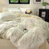 3D Three-Dimensional Thickened Rabbit Hair Carved Fleece Milk Fleece Four-Piece Single Quilt Cover
