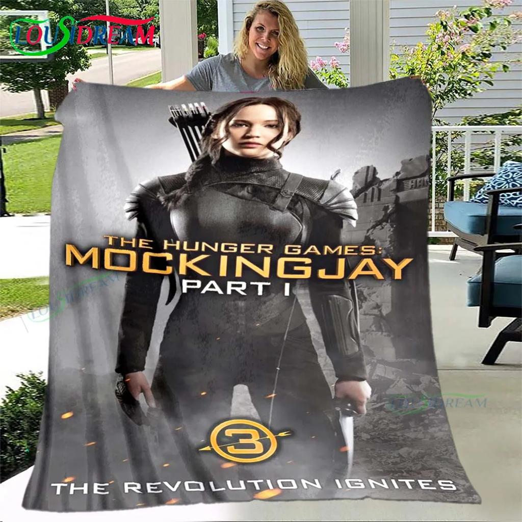 Hot Fashion The Hunger Games Pattern Blanket Flannel Thin Blanket Portable Home Travel Office Lunch Break Blanket Birthday Gift