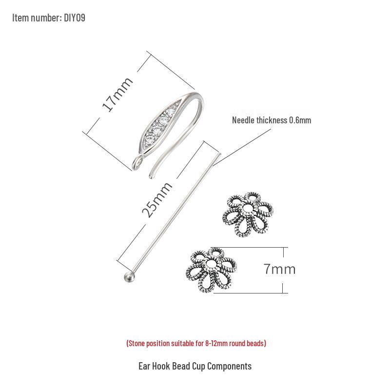 

925 Sterling Silver Korean Style Round Bead Stud Earrings for Women 925 Sterling Silver