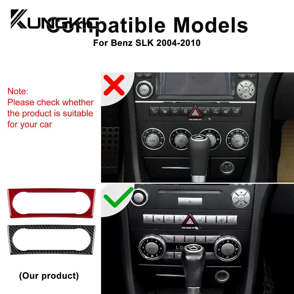 Car Central Control Panel Real Soft Carbon Fiber Trim Sticker for Mercedes Benz SLK R171 2004 2005 2006 2007 2008 2009 2010